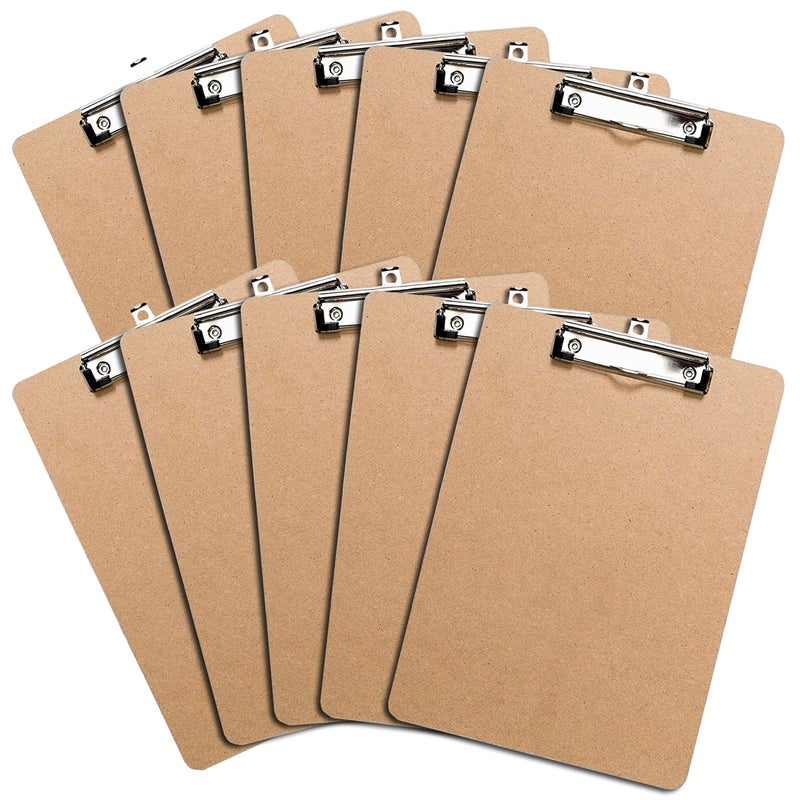 Office Solutions Direct Letter Size Clipboards with Low Profile Clip (Set of 10) - Wood Clipboards Bulk 10 Pack, Heavy Duty Clipboard, Back to School Teacher Classroom Supplies, School Supplies for College Students - Image 1
